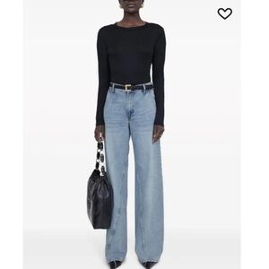 Anine Bing Black Fitted Long Sleeve ribbed Jane top